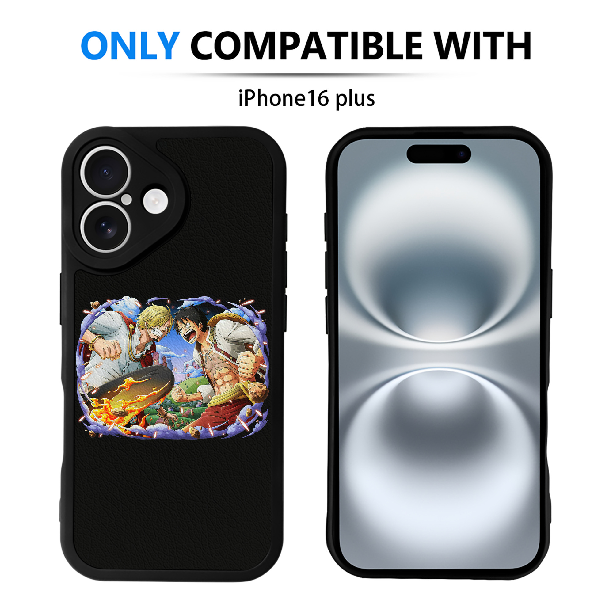 （画像用） ワンピース モンキー・D・ルフィ ONE PIECE Monkey D. Luffy 【iPhone 16シリーズ対応】シリコンスマホケース（レザー調） 材質：シリコン
